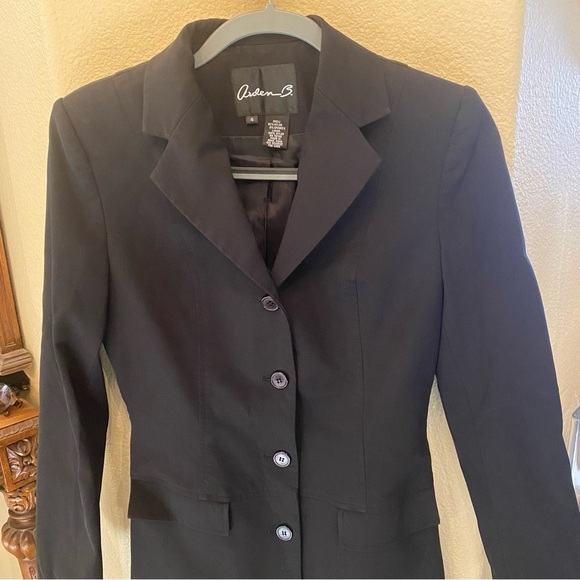 Vintage ARDEN B. Women Black Y2K Lightweight Coat Size 4-Made in Hong Kong - Picture 2 of 6